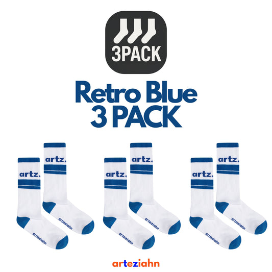 Retro Navy Blue (3PACK) Lacivert & Beyaz Unisex Lifestyle & Spor Organik 3'lü Çorap Seti
