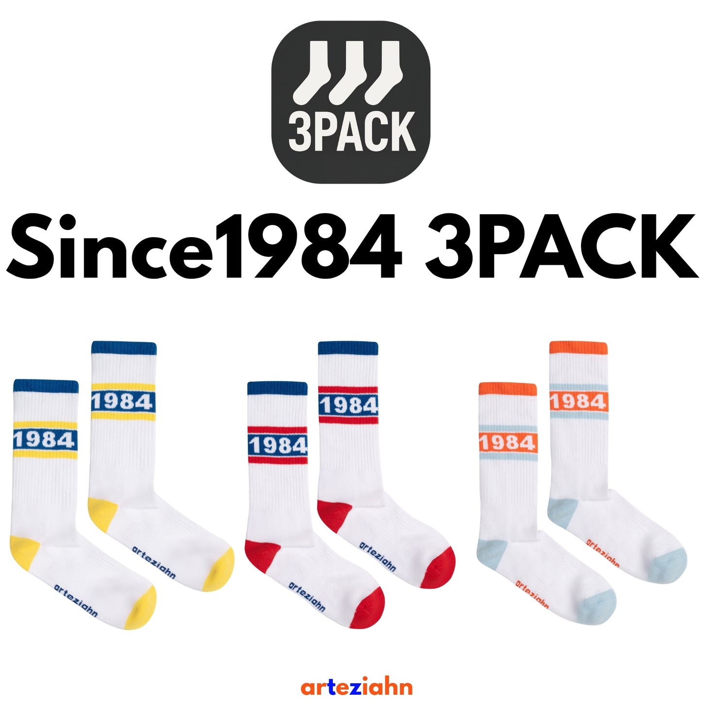 Since 1984 Starter Pack (3PACK) Unisex Lifestyle & Spor Organik 3'lü Çorap Seti