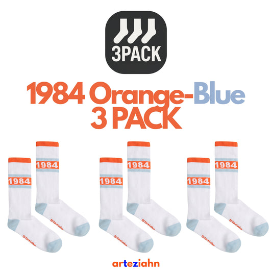 Since 1984 Orange - Blue Pack (3PACK) Turuncu - Mavi Unisex Lifestyle & Spor Organik 3'lü Çorap Seti