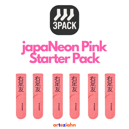 JapaNeon Pink Pack (3 PACK) Neon Pembe Unisex Lifestyle & Spor Organik 3'lü Çorap Seti