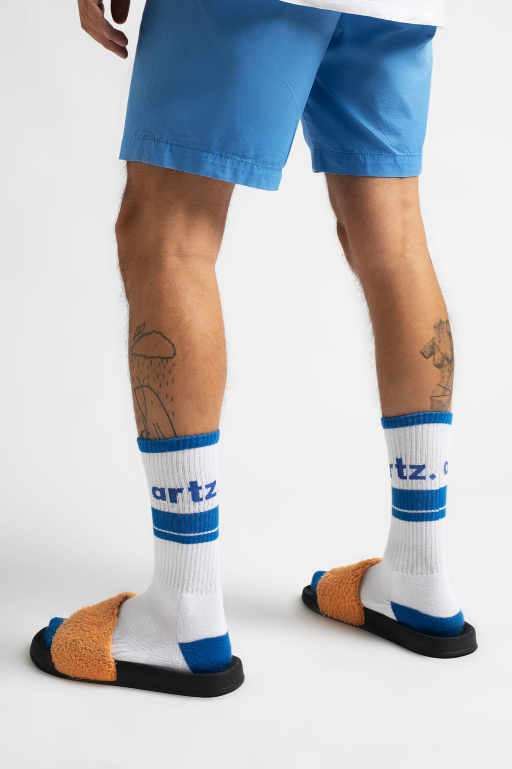 Retro Dark Blue Lacivert Unisex Spor & Lifestyle Pamuklu Havlu Taban Çorap