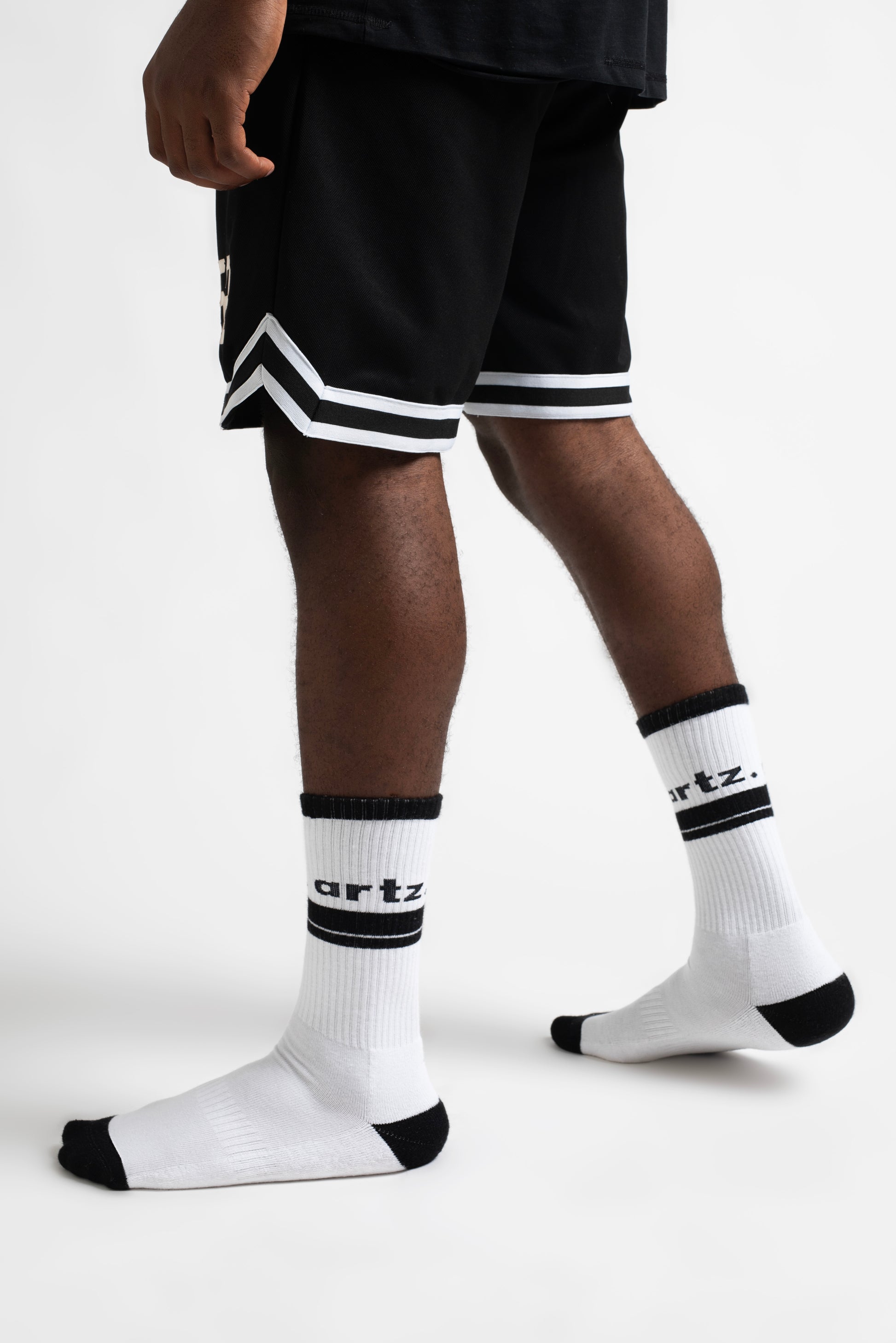 retro Black Siyah Beyaz Unisex Pamuklu Spor Çorap | arteziahn 01