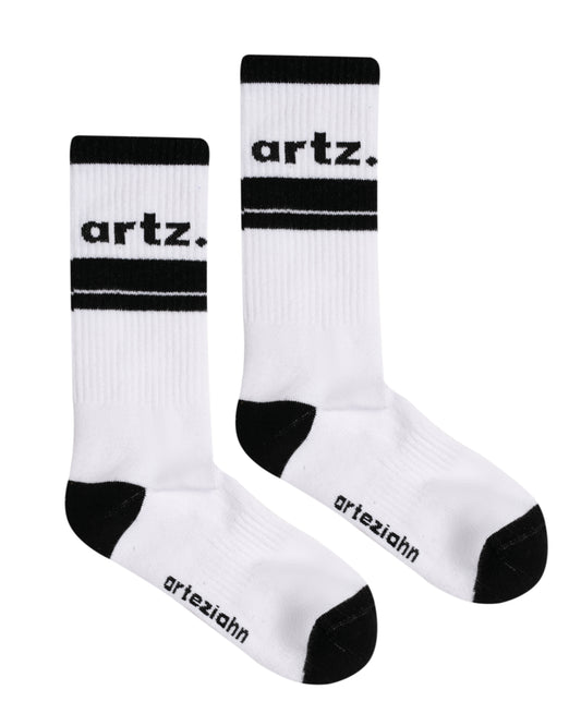 retro Black Siyah Beyaz Unisex Pamuklu Spor Çorap | arteziahn