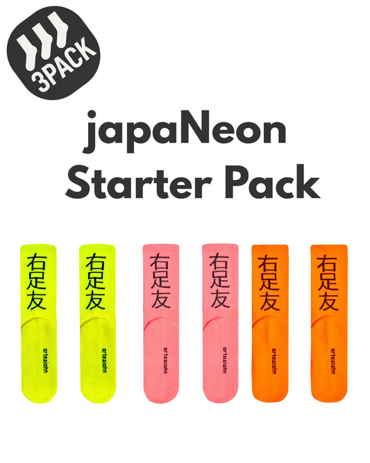 Japaneon Starter Pack (3 PACK) Neon Turuncu Pembe Sarı Unisex Lifestyle & Spor 3'lü Çorap